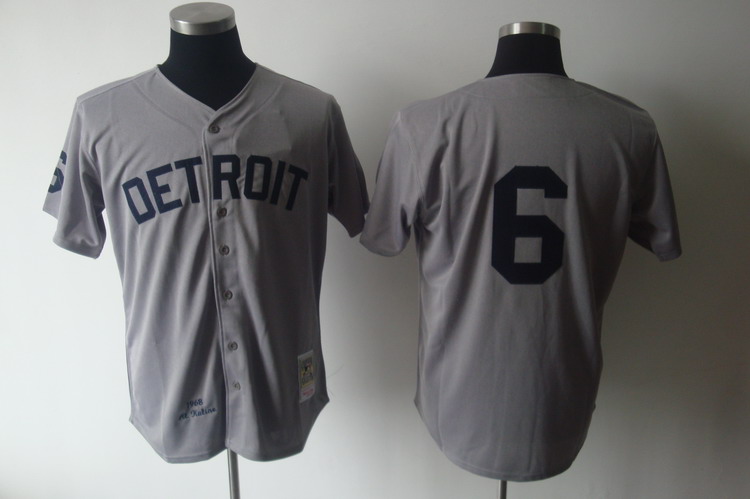 Mitchell And Ness 1968 Tigers #6 Al Kaline Grey Stitched MLB Jersey